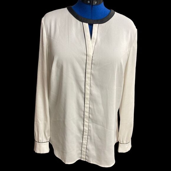 ANN TAYLOR Women’s White Long Sleeve Top Size Large - Picture 6 of 12
